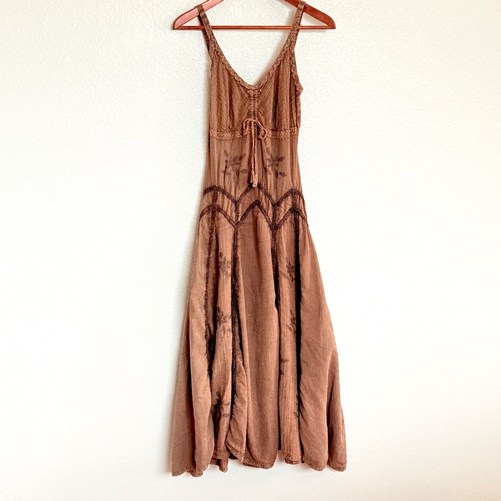 Scully Boho Cottagecore Hippie Western 100% Cotton Flowy Midi Dress Size S - Picture 9 of 16